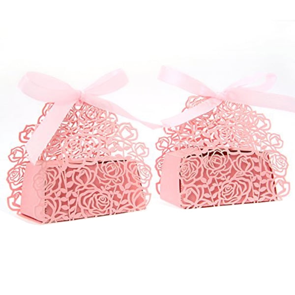 Pink Pixnor Baby Carriage Favor Candy Box Party Baby Shower Party Decorations 50 Pcs 